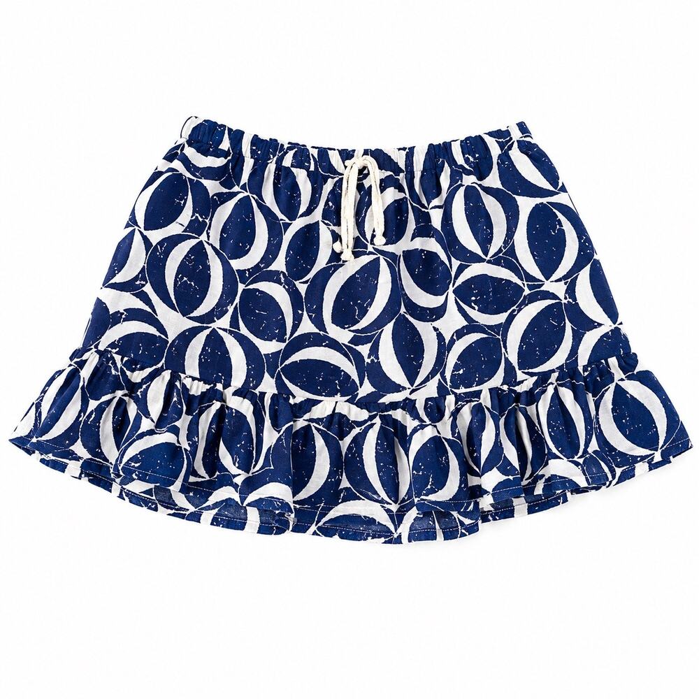 J.Crew Crewcuts Girls' Navy & White Ruffle Skirt 4/5